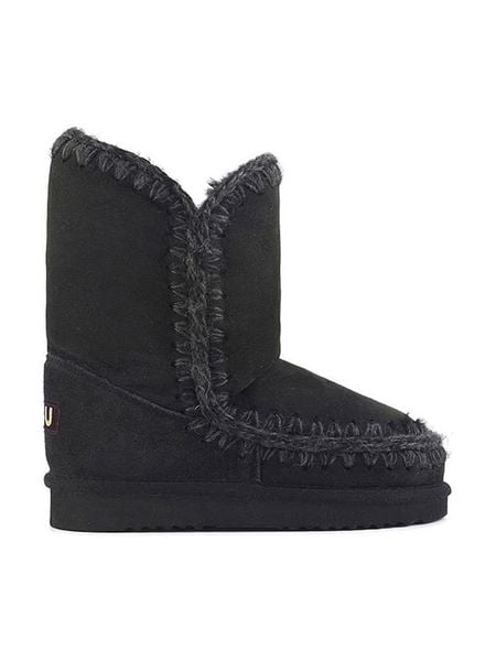 Mou Skórzane kozaki zimowe w kolorze czarnym rozmiar: 38. Czarne kozaki Mou, na zimę, bez wzorów, z wełny, eleganckie, bez obcasa, bez zapięcia. Za 717.99 zł.