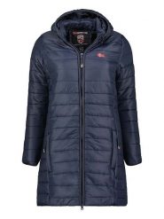 Geographical Norway Płaszcz pikowany "Atika" w kolorze granatowym rozmiar: XXL. Niebieskie płaszcze Geographical Norway, xxl, z aplikacjami, bez kaptura. Za 150.02 zł.
