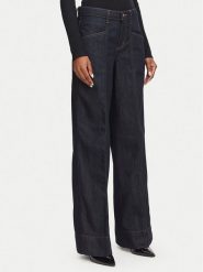 Guess Jeans Jeansy W6YA05 D1179 Granatowy Wide Leg. Niebieskie jeansy Guess Jeans, z aplikacjami, z bawełny. Za 479.99 zł.
