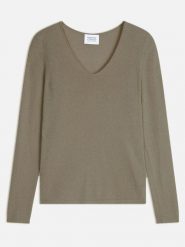 AUTHENTIC CASHMERE Kaszmirowy sweter "Galise" w kolorze oliwkowym rozmiar: M. Zielone swetry AUTHENTIC CASHMERE, m, bez wzorów, z kaszmiru, bez ramiączek. Za 335.02 zł.