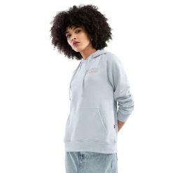 Bluza dresowa lifestyle z kapturem damska Rise-W. Niebieskie bluzy z kapturem SIROKO, m, bez wzorów, z bawełny, z kapturem, na fitness i siłownię. Za 78.00 zł.