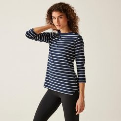 Bayletta damska bluzka 3/4. Niebieskie bluzki Regatta, bez wzorów, eleganckie, bez kołnierzyka, bez ramiączek. Za 161.00 zł.