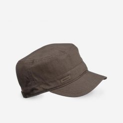 Czapka trekkingowa z daszkiem Forclaz Travel 500. Brązowe czapki z daszkiem FORCLAZ, bez wzorów, z bawełny, eleganckie. Za 44.99 zł.