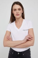 Armani Exchange T-shirt bawełniany 8NYT81.YJG3Z.NOS kolor biały. Białe t-shirty Armani Exchange, bez wzorów, z bawełny, bez kołnierzyka, bez ramiączek. W wyprzedaży za 169.99 zł.