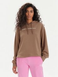 EA7 Emporio Armani Bluza 3DTM03 TJSYZ 1731 Brązowy Regular Fit. Brązowe bluzy EA7 Emporio Armani, xxl, z aplikacjami, z bawełny, bez kaptura. Za 299.99 zł.