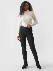 4F Spodnie narciarskie softshellowe membrana 10000 damskie - czarne L. Czarne spodnie narciarskie 4f, bez wzorów, z dzianiny, narciarskie, windstopper. Za 499.99 zł.