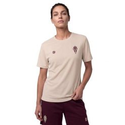 Damska lifestyle’owa koszulka piłkarska z krótkim rękawem Siroko RSG Travel. Brązowe t-shirty sportowe SIROKO, s, bez wzorów, z bawełny, bez ramiączek, do piłki nożnej. Za 119.20 zł.