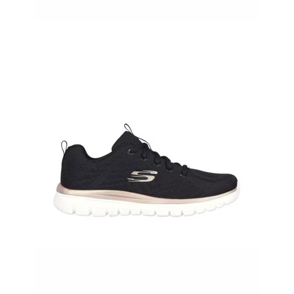 Buty na co dzień damskie SKECHERS GRACEFUL siateczka. Czarne buty treningowe Skechers, bez wzorów, bez zapięcia. Za 199.00 zł.