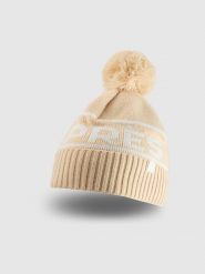 4F Czapka zimowa z dodatkiem wełny damska - beżowa S. Brązowe czapki zimowe 4f, bez wzorów, z wełny, klasyczne. Za 89.99 zł.