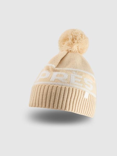 4F Czapka zimowa z dodatkiem wełny damska - beżowa S. Brązowe czapki zimowe 4f, bez wzorów, z wełny, klasyczne. Za 89.99 zł.