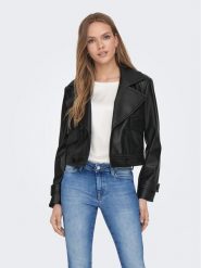 ONLY Kurtka z imitacji skóry 15293027 Czarny Regular Fit. Czarne kurtki ONLY, l, bez wzorów, ze skóry, bez kaptura. Za 179.99 zł.