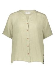 Kaffe Lniana bluzka w kolorze rozmiar: L/XL. Zielone bluzki Kaffe, l, bez wzorów, ze lnu, bez kołnierzyka, bez ramiączek. Za 118.01 zł.