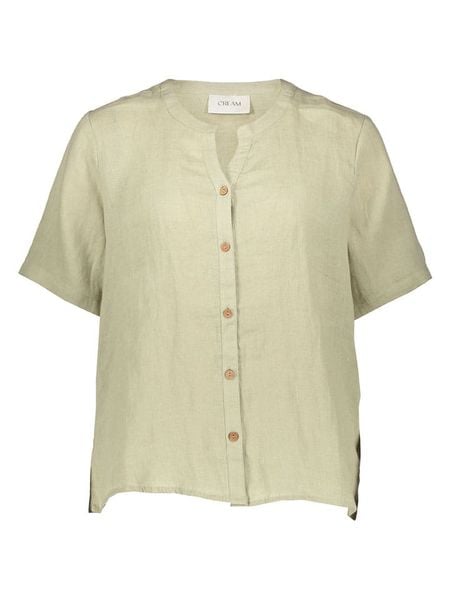 Kaffe Lniana bluzka w kolorze rozmiar: L/XL. Zielone bluzki Kaffe, l, bez wzorów, ze lnu, bez kołnierzyka, bez ramiączek. Za 118.01 zł.