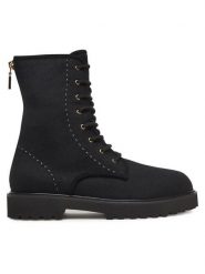 Max Mara Trzewiki Bakerzipwk 25247960126 Czarny. Czarne botki Max Mara, bez wzorów, z materiału, bez obcasa, na płaskiej podeszwie, bez zapięcia. Za 2,879.00 zł.