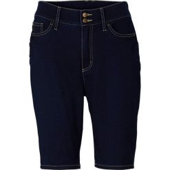 Bermudy dżinsowe "super-stretch" z wysoką talią. Niebieskie jeansy bonprix, bez wzorów, z jeansu. Za 109.99 zł.