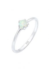 Elli Damska obrączka Basic Geo z syntetycznym opalem w srebrze próby 925 Sterling Silver Pierścionki 1 ct Damski. Szare pierścionki Elli, z opalem, srebrne. Za 248.99 zł.