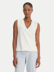 Rinascimento Bluzka CFC0128622003 Biały Regular Fit. Białe bluzki Rinascimento, xs, bez wzorów, z syntetyku, bez kołnierzyka, bez ramiączek. Za 195.99 zł.