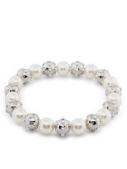 Marc Jacobs Naszyjnik Pearl Dot Statement Neklace 2R3JNC001J52 Srebrny. Szare naszyjniki Marc Jacobs, z tworzywa sztucznego, metalowe. Za 1,849.00 zł.