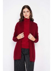 C& Jo Kardigan w kolorze bordowym rozmiar: 42. Czerwone swetry C& Jo, bez wzorów, ze splotem, klasyczne, bez ramiączek. Za 144.58 zł.