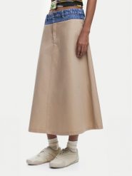 Desigual Spódnica trapezowa Barcelo 25SWFW12 Beżowy Regular Fit. Brązowe spódnice Desigual, s, bez wzorów, z bawełny, trapezowe. Za 349.99 zł.