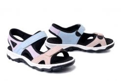 RIEKER 68866-93 multi, sandały damskie. Sandały Rieker, bez wzorów, bez obcasa, bez zapięcia. Za 319.90 zł.