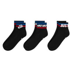 Skarpety Unisex Dla Dorosłych Essentials Everyday (zestaw 3 Sztuk). Czarne skarpetki Nike, bez wzorów. Za 119.99 zł.