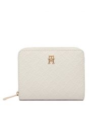 Tommy Hilfiger Portfel Th Icon Med Za W/Flap Mono AW0AW18474 Beżowy. Brązowe portfele Tommy Hilfiger, bez wzorów, ze skóry. Za 269.99 zł.