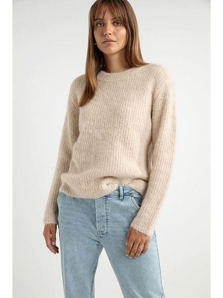 Josephine & Co Sweter "Ariana" w kolorze kremowym rozmiar: L. Brązowe swetry Josephine & Co, l, bez wzorów, z wełny, bez ramiączek. Za 267.45 zł.