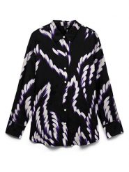 Vero Moda Koszula w kolorze czarno-biało-fioletowym rozmiar: XL. Czarne koszule Vero Moda, xl, bez wzorów, bez kołnierzyka, bez ramiączek. Za 94.95 zł.
