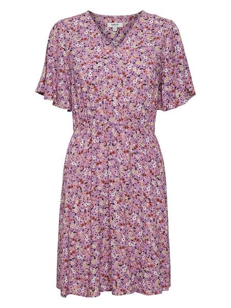 B.young Sukienka w kolorze fioletowym rozmiar: 42. Różowe sukienki b.young, na imprezę, s, bez wzorów, z wiskozy, klasyczne, bez kołnierzyka, bez ramiączek, mini. Za 52.79 zł.