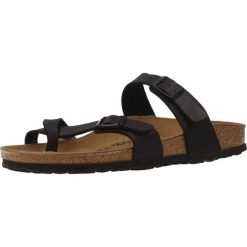 Klapki damskie Birkenstock Mayari BF. Czarne klapki Birkenstock, bez wzorów, z materiału, sportowe, bez obcasa, bez zapięcia. Za 517.00 zł.
