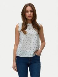 Vero Moda Top Trine 10342734 Biały Regular Fit. Białe topy Vero Moda, l, bez wzorów, z bawełny, bez kołnierzyka, bez ramiączek. Za 99.99 zł.