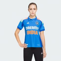 Koszulka India Cricket One Day International. Niebieskie t-shirty sportowe adidas, xl, bez wzorów, bez ramiączek. Za 259.00 zł.
