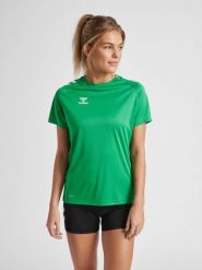 Koszulka sportowa z krótkim rękawem damska Hummel Core XK Poly T-Shirt S/S Woman. Czarne t-shirty sportowe Hummel, s, bez wzorów, z materiału, bez ramiączek, na fitness i siłownię. Za 135.00 zł.