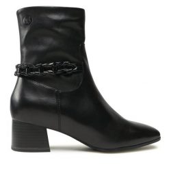 Botki Caprice. Czarne botki Caprice, bez wzorów, bez obcasa, na słupku, bez zapięcia. Za 329.99 zł.