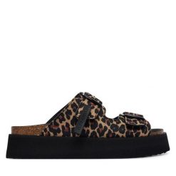 Klapki D.Franklin. Brązowe klapki D.Franklin, bez wzorów, bez obcasa, bez zapięcia. Za 479.99 zł.