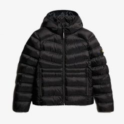 Damska ocieplana kurtka puchowa Superdry Fuji Quilt. Czarne kurtki Superdry, na zimę, xs, bez wzorów, z materiału, eleganckie, bez kaptura. Za 520.50 zł.
