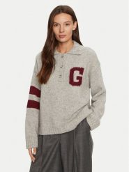 Gant Sweter 4805289 Szary Relaxed Fit. Szare swetry Gant, l, bez wzorów, z wełny, bez ramiączek. Za 549.99 zł.