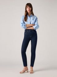 Levi's Dżinsy - Skinny fit - w kolorze granatowym rozmiar: W26/L32. Niebieskie jeansy Levi's, l, z aplikacjami, ze skóry, klasyczne, z podwyższonym stanem. Za 232.23 zł.