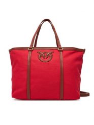 PINKO Torebka Miranda Shopper Classic PE 25 PLTT 104714 A2G2 Czerwony. Czerwone shopper bag Pinko, bez wzorów, z materiału, bez dodatków. Za 809.99 zł.
