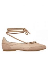 Patrizia Pepe Baleriny 8Z0123/L150-R874 Beżowy. Brązowe baleriny Patrizia Pepe, bez wzorów, ze skóry, bez obcasa, bez zapięcia. Za 919.99 zł.