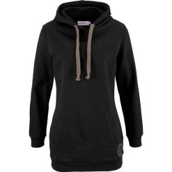 Długa bluza z kapturem, długi rękaw bonprix czarny. Bluzy marki bonprix. Za 79.99 zł.