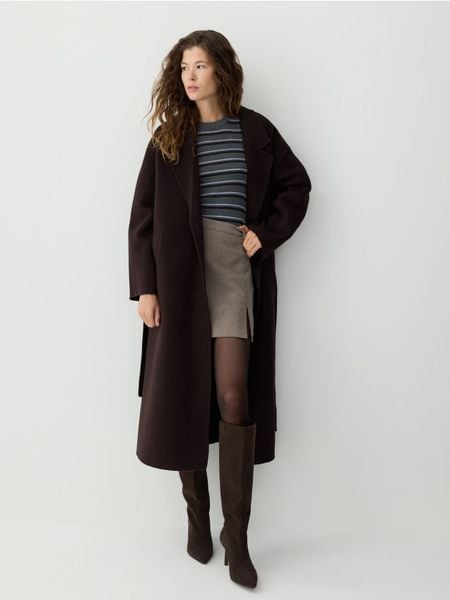 Bluzka z wełny merino - wielobarwny. Bluzki Reserved, l, bez wzorów, z wełny, bez kołnierzyka, bez ramiączek. Za 199.99 zł.