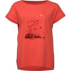 T-Shirt Damski Bazala Czerwony z Miękkiej Bawełny i Modny. Czerwone t-shirty Lowa, bez wzorów, z bawełny, eleganckie, bez kołnierzyka, bez ramiączek. Za 69.51 zł.