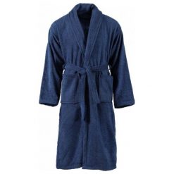 Szlafrok unisex z frotte, 100% bawełna, granatowy, rozmiar M. Niebieskie szlafroki damskie vidaXL, m, bez wzorów, z bawełny, bez ramiączek, długie. Za 200.00 zł.