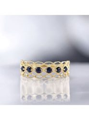 OR ÉCLAT Złoty pierścionek "Pianosa" z szafirami rozmiar: 56. Niebieskie pierścionki Or Éclat, z szafirem, złote. Za 794.45 zł.