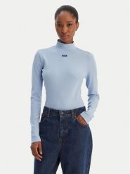 HUGO Golf Easy 50525318 Błękitny Slim Fit. Niebieskie swetry Hugo, l, bez wzorów, z bawełny, bez ramiączek. Za 229.99 zł.