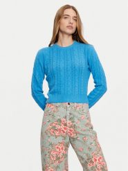 United Colors Of Benetton Sweter 1244D10AX Niebieski Regular Fit. Niebieskie swetry United Colors Of Benetton, m, bez wzorów, z wełny, bez ramiączek. Za 139.99 zł.