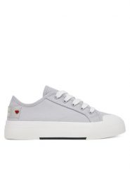 LOVE MOSCHINO Trampki JA15012G0MJP0010 Szary. Szare trampki Love Moschino, bez wzorów, z materiału, bez zapięcia. Za 809.99 zł.