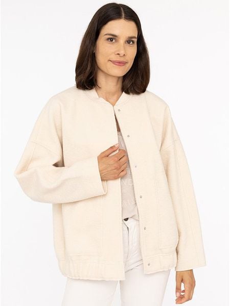 Zwillingsherz Kurtka "Cozy" w kolorze beżowym rozmiar: S/M. Brązowe kurtki Zwillingsherz, m, bez wzorów, bez kaptura. Za 237.73 zł.